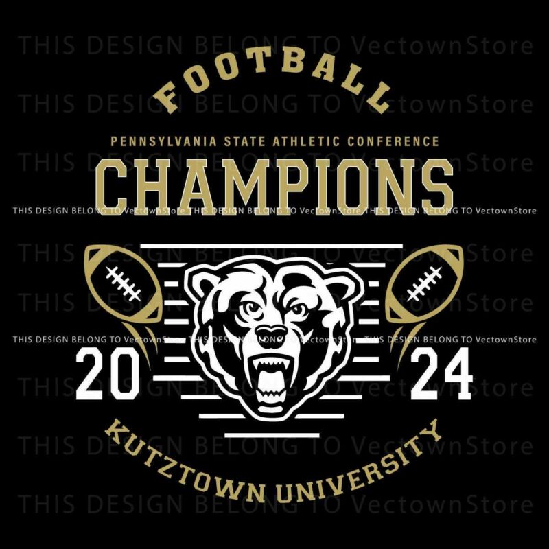 Kutztown University 2024 PSAC Football Championship SVG