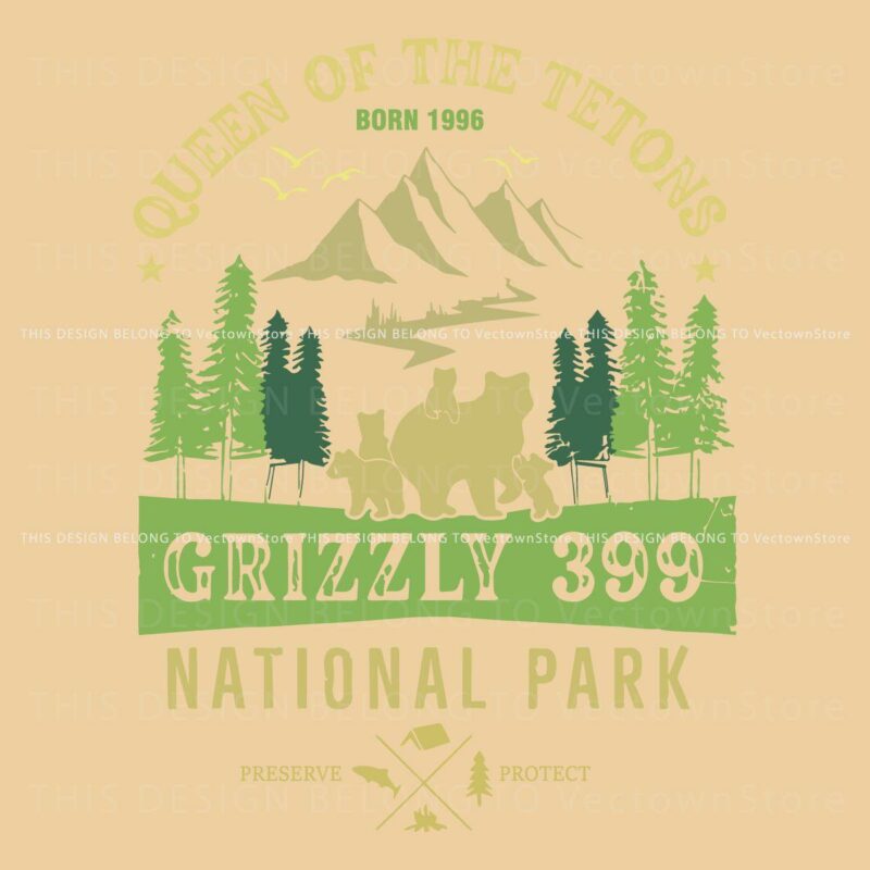 Queen Of The Tetons Grizzly 399 National Park Preserve SVG