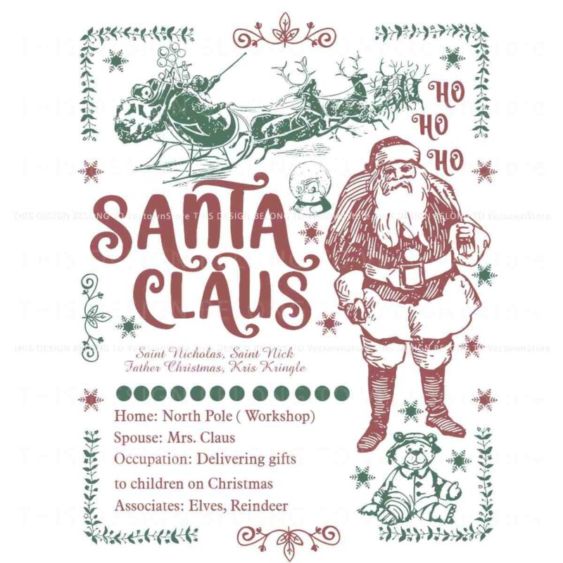 Retro Christmas Santa Claus Saint Nick PNG Image