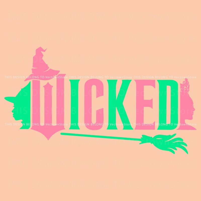 Retro Wizard of Oz SVG in Pink and Green Magic