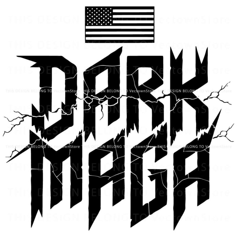 SVG of Dark Maga Trump with American Flag Design