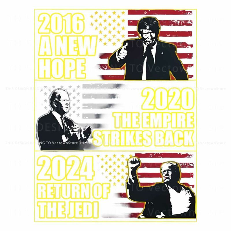 Trump 2024 Jedi American Flag Silhouette in PNG