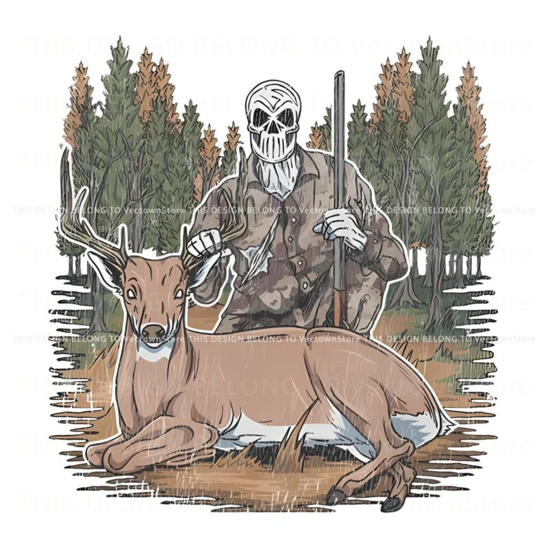 Vintage Deer Hunting Skeleton Hunter PNG