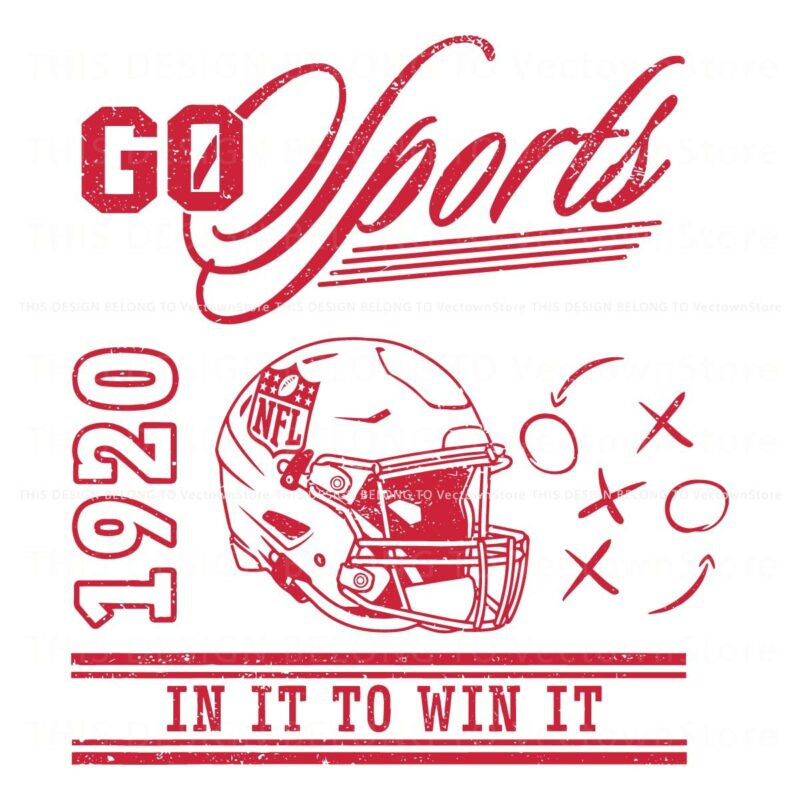 Vintage Go Sports 1920 Nfl In It To Win It Football SVG