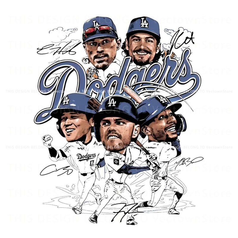 Vintage Los Angeles Dodgers Baseball Team PNG