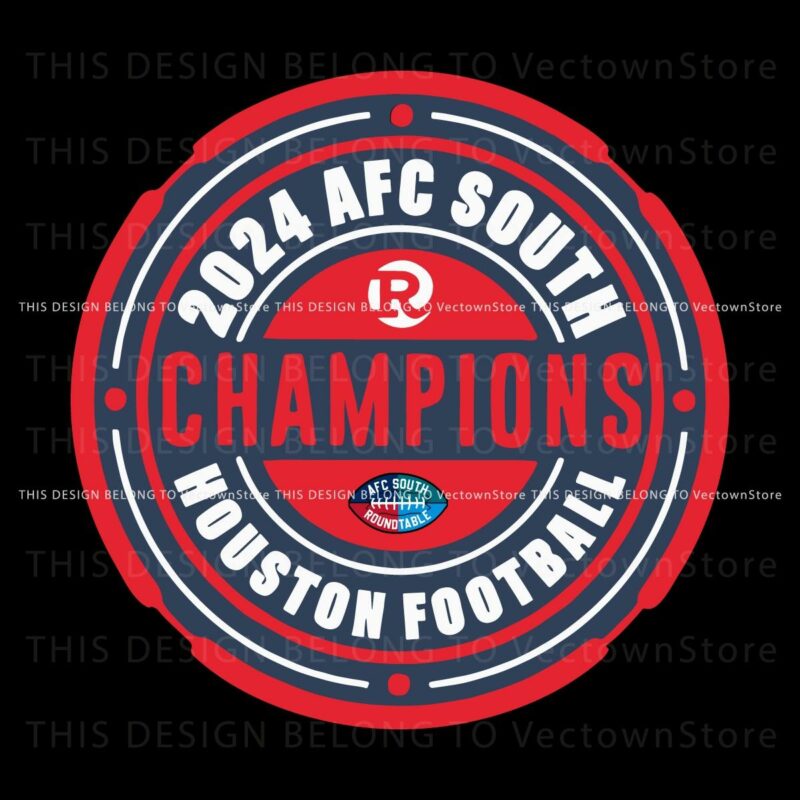 2024 AFC South Champs Houston Football SVG Design