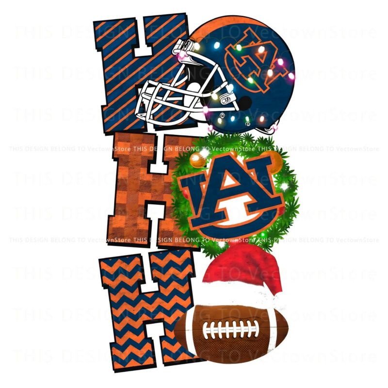 Auburn Tigers Ho Ho Ho Christmas Football Game Day PNG