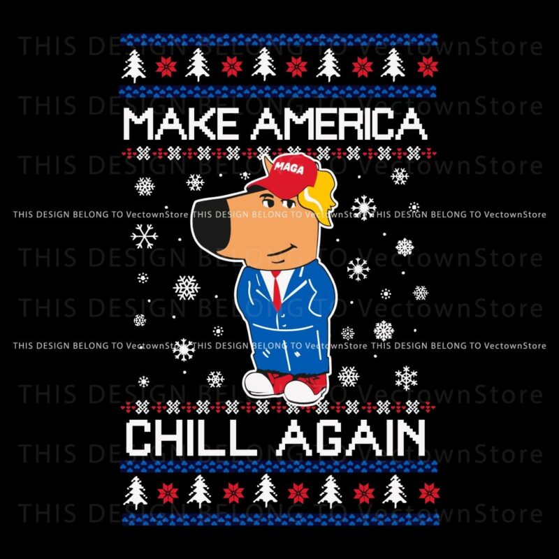 Chill This Christmas with Trump Festive PNG Design