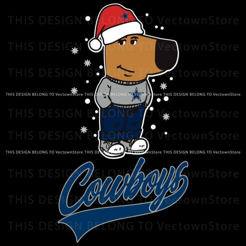 Dallas Cowboys Christmas Football in Cool SVG Style