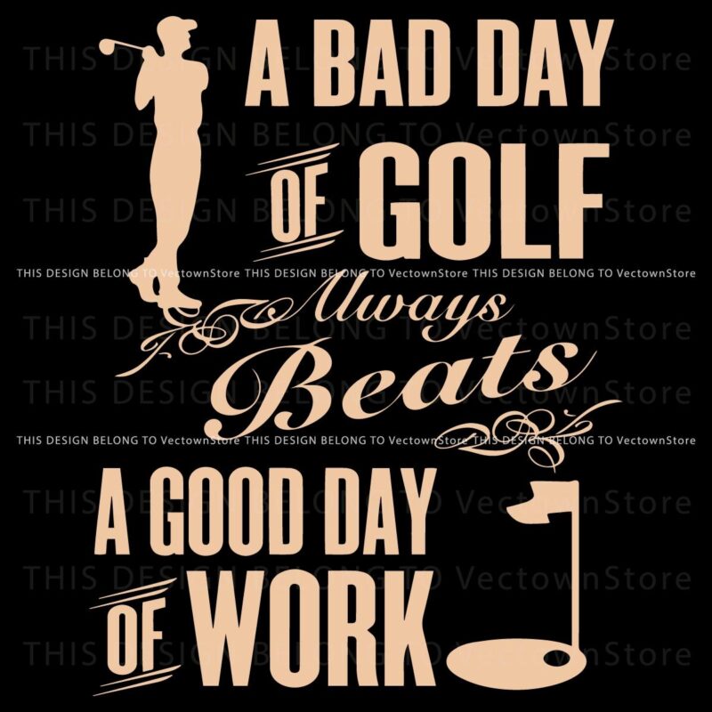 Golf Wins Over Work SVG Design for Bad Day Blues