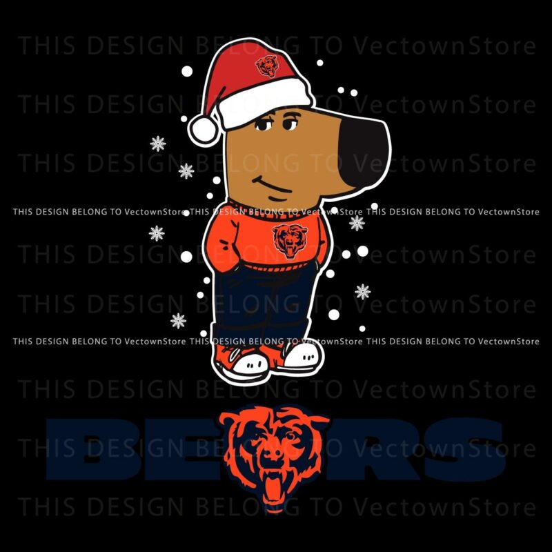 Relaxed Chicago Bears Fan Celebrating Christmas with SVG