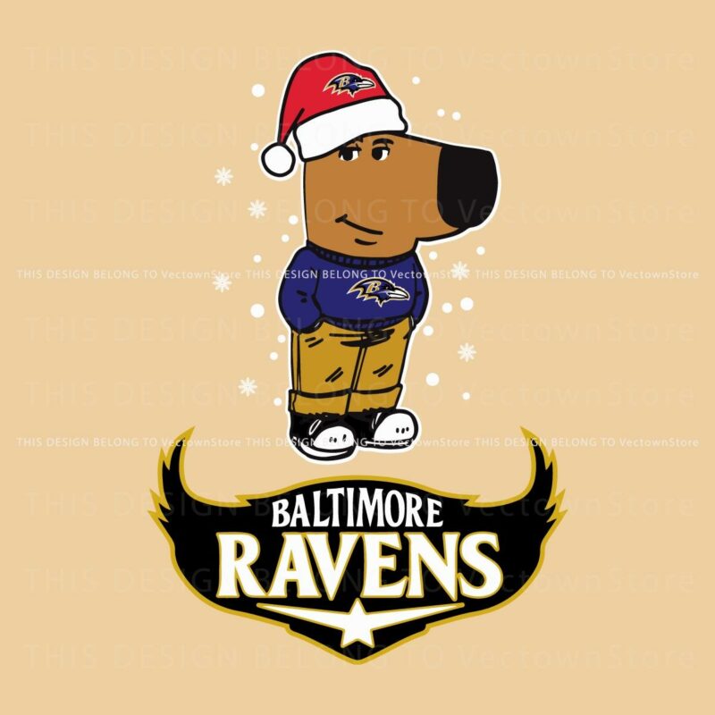 Relaxed Dude Sporting Baltimore Ravens Christmas SVG Style