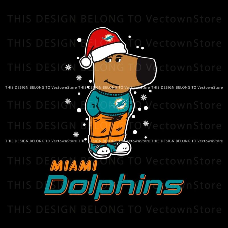 Relaxed Miami Dolphins Fans Festive SVG for Christmas