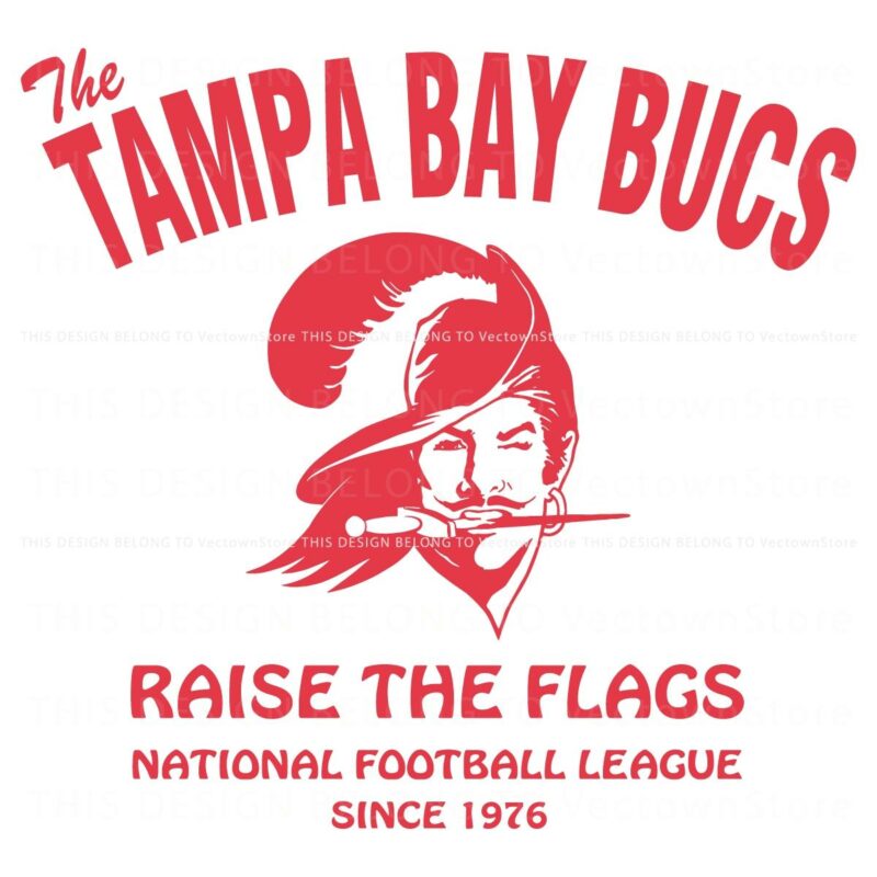 Retro Tampa Bay Bucs Football Raise the Flags SVG Design