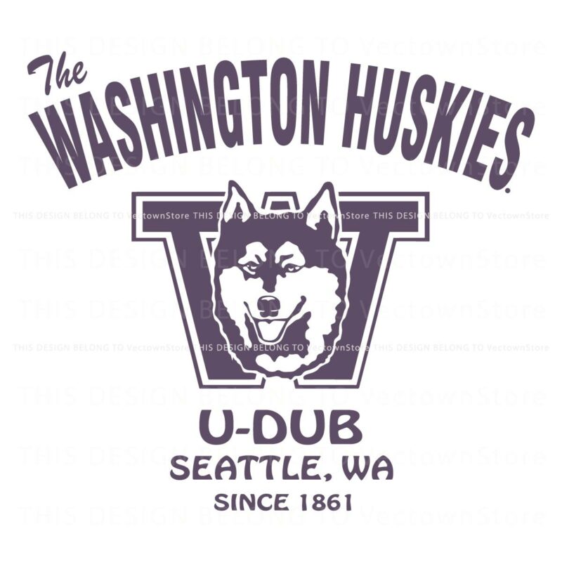 Retro U Dub Football SVG Celebrate the Washington Huskies