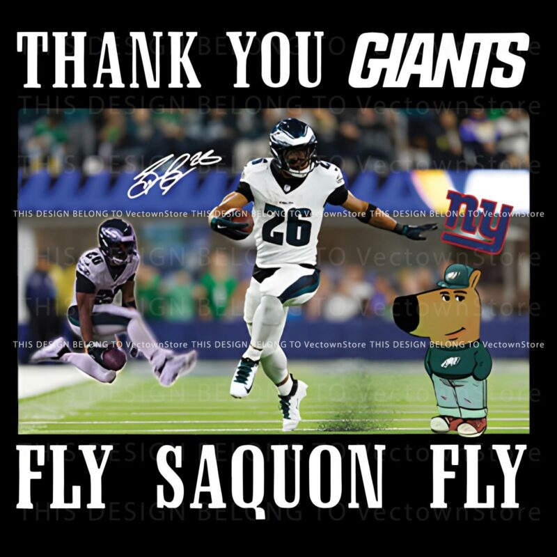 Thank You Giants Fly Saquon Fly Chill Guy PNG