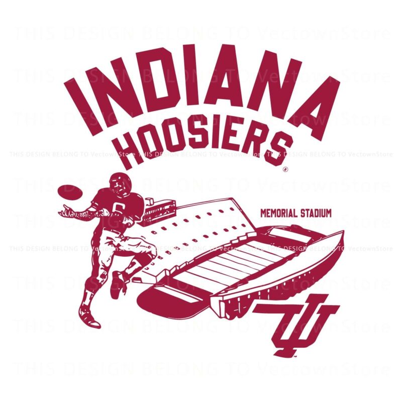 Vintage Indiana Hoosiers Football Memorial Stadium SVG