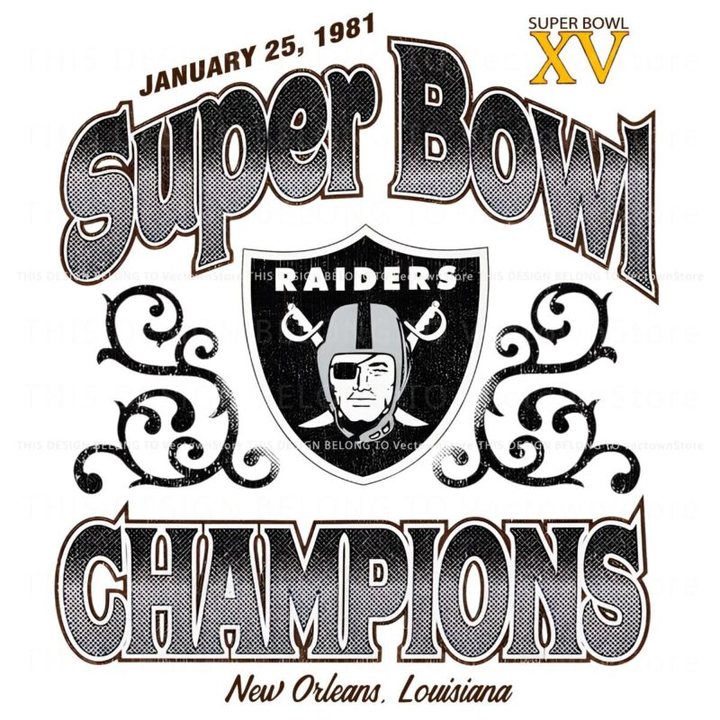 Las Vegas Raiders 1981 Champions PNG Super Bowl Glory