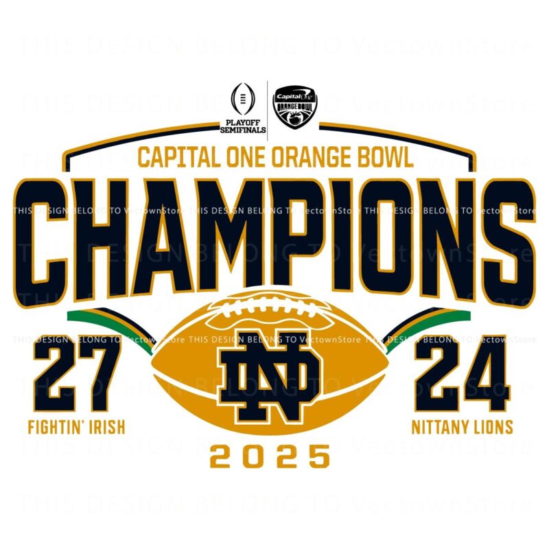 Notre Dame Wins 2025 Orange Bowl Champions SVG Design