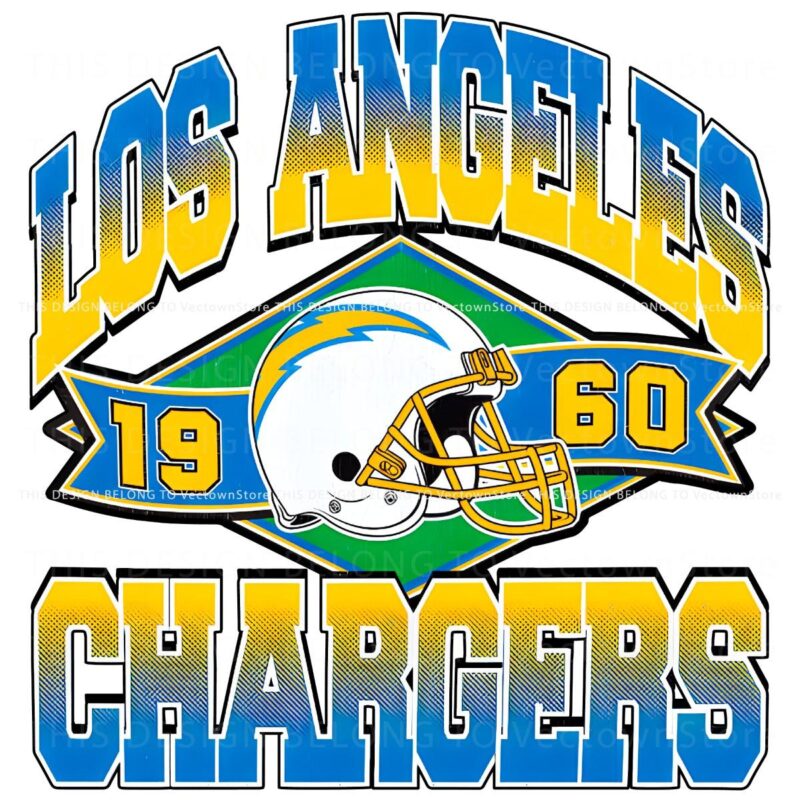 Retro Vintage 1960 Los Angeles Chargers Nfl Football Helmet PNG