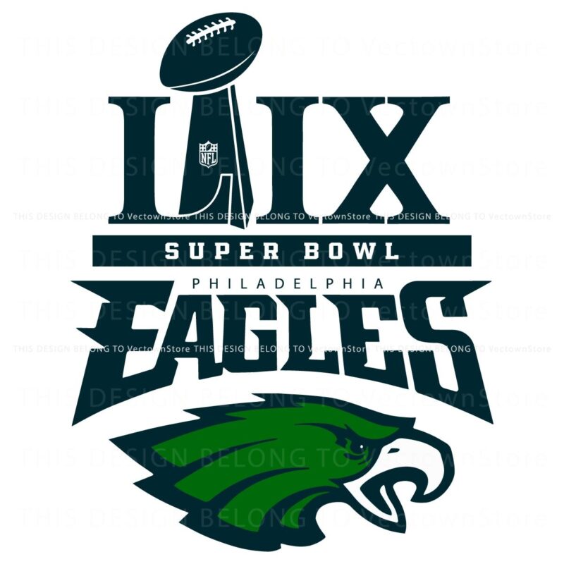 2025 Eagles Champions LIX Super Bowl Trophy SVG Design