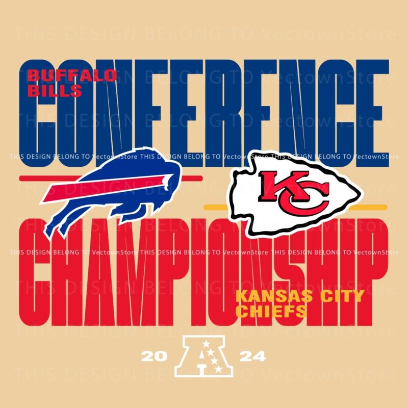 Buffalo Bills VS Kansas City Chiefs NFL 2024 AFC Championship SVG