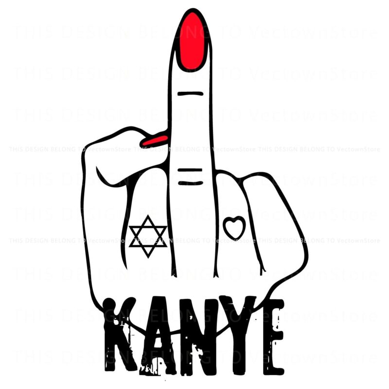 Fuck Kanye Lady Middle Finger Stand Up For Antisemitism SVG
