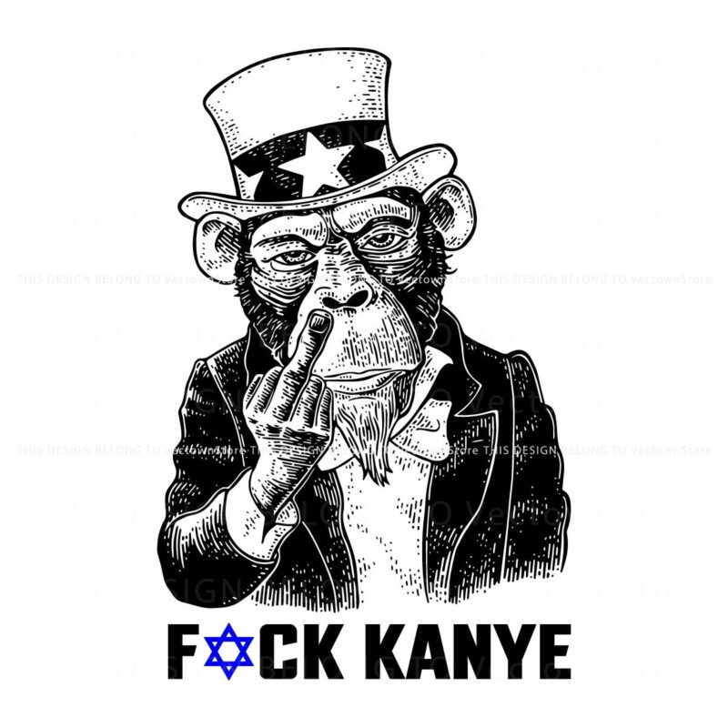 Jew Monkey Middle Finger Fuck Kanye West SVG