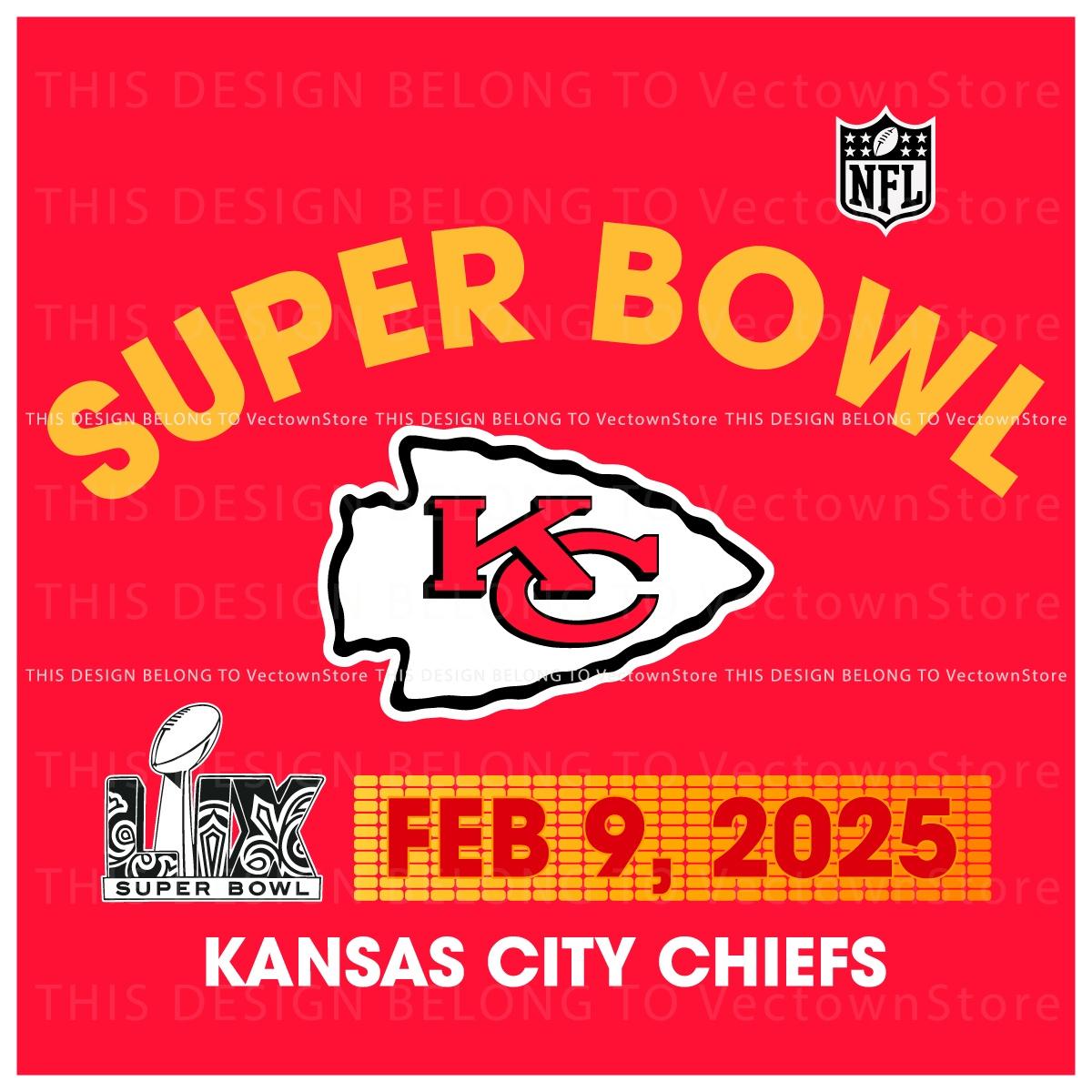 Kansas City Chiefs Super Bowl Lix 2025 Team Logo Svg