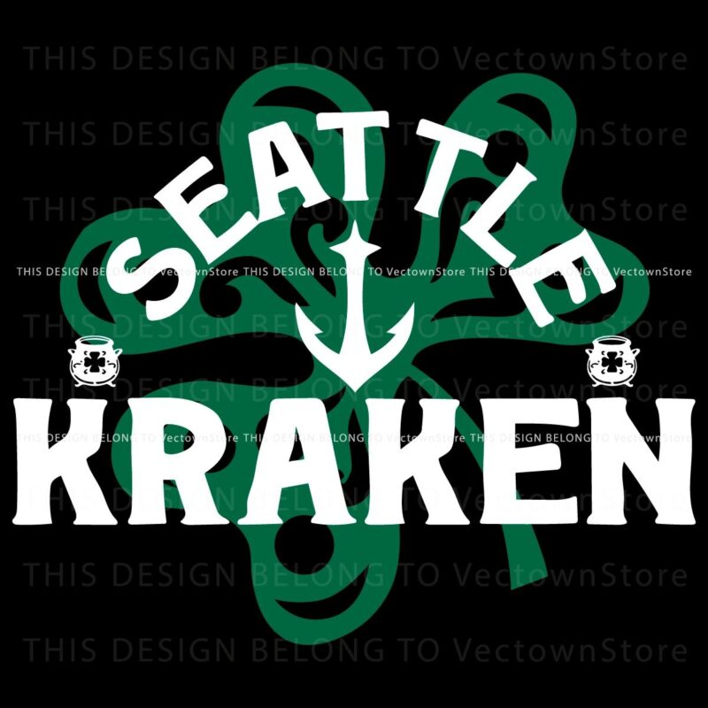 St Patricks Day Shamrock SVG for Seattle Kraken Fans