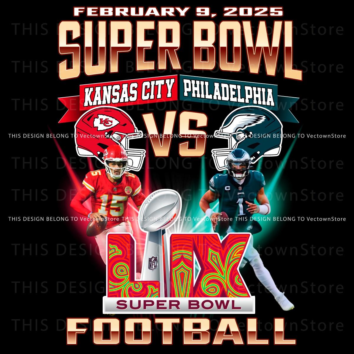 Super Bowl Showdown 2025 Kansas City Vs Philadelphia In Png