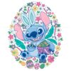 Easter Bunny Egg in Floral Stitch Style PNG Delight