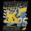 Pikachu Racing Retro Style 25th Anniversary PNG
