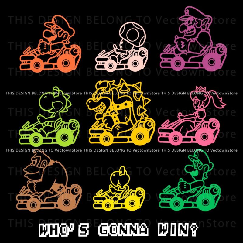 Whos Racing to Victory Mario Kart SVG Showdown