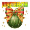 Afro Pride Glitter Bow Celebrate Juneteenth with Watermelon PNG