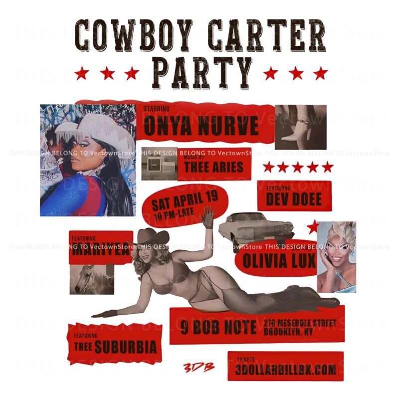 Brooklyn Bash Cowboy Carters Beyoncé Poster PNG