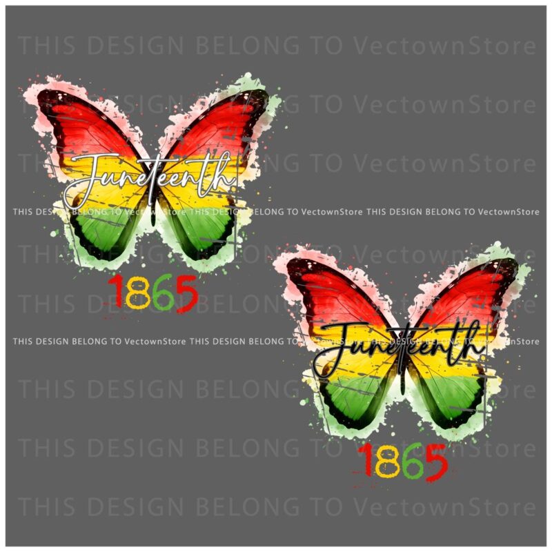 Celebrate Juneteenth 1865 Freedom Butterfly PNG