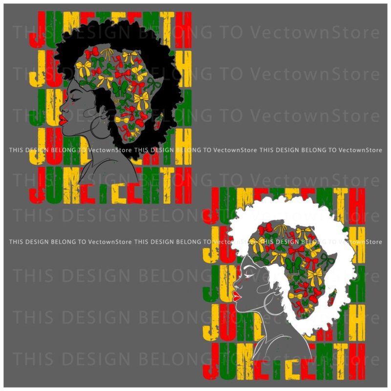 Celebrate Juneteenth Afro Woman Africa Map SVGPNG