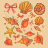 Coquette Seashell SVG Retro Summer Beach Vibes