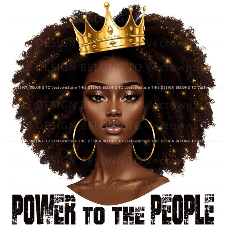 Empowerment Royalty Afro Queen Crown SVGPNG