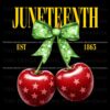 Juneteenth 1865 Cherry Coquette Bow PNG Design