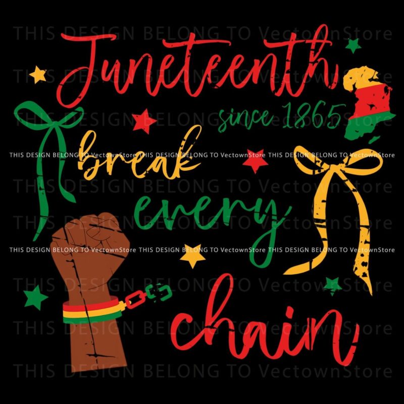 Juneteenth Afro Pride Break Every Chain Since 1865 SVGPNG