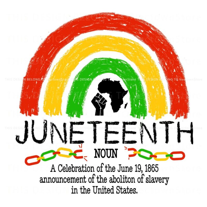 Juneteenth Freedom Rainbow HandDrawn Chains SVGPNG