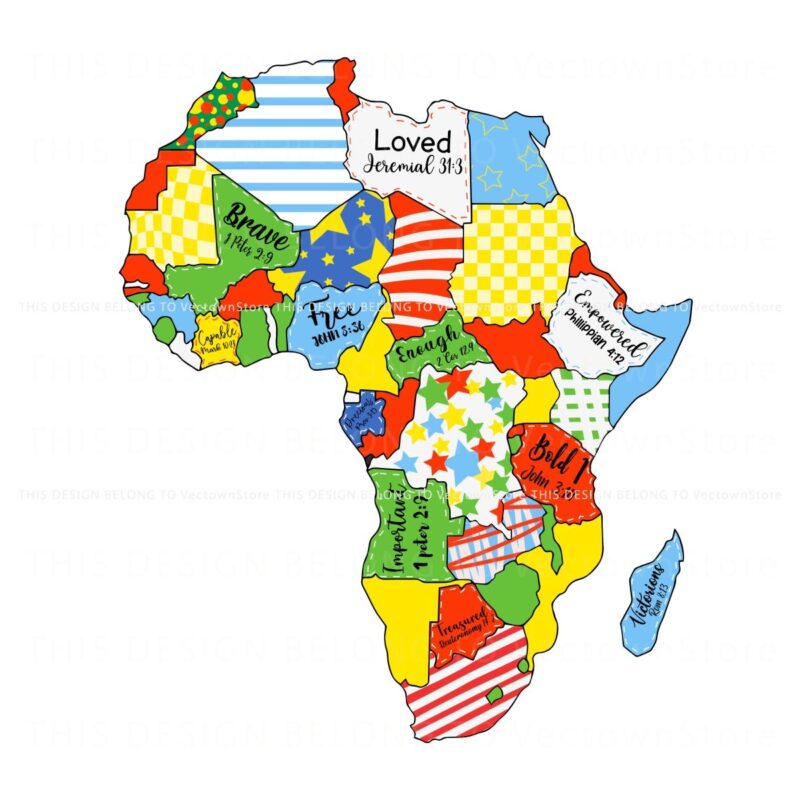 Retro Africa Map God Says You Are Bible Verse Juneteenth PNG