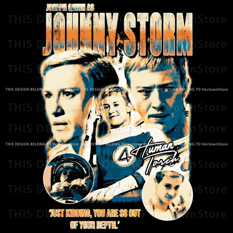 Retro Fantastic Four Johnny Storm Human Torch in PNG