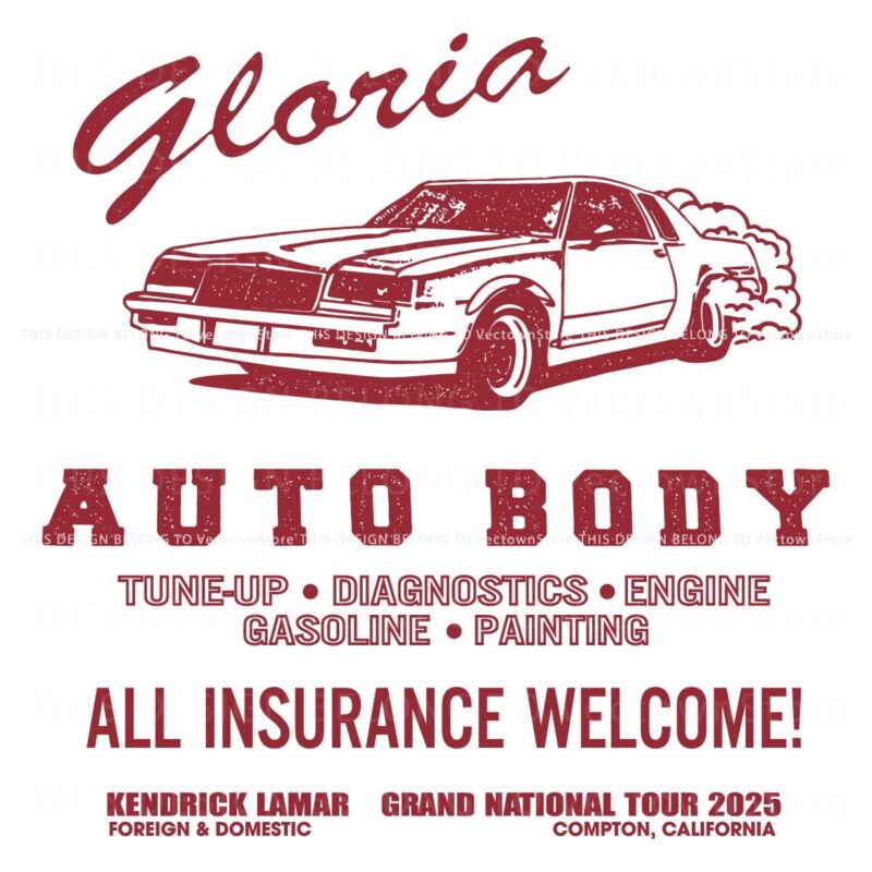 Retro Kendrick Lamar SVG Gloria Auto Body Design