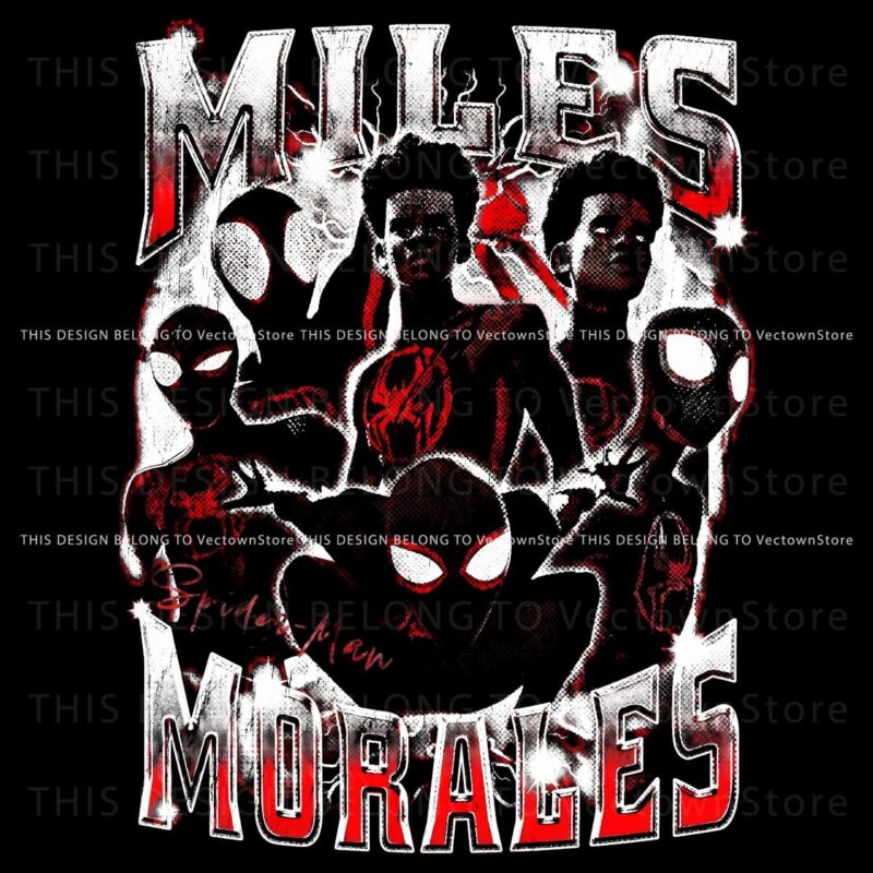 Retro Miles Morales SpiderVerse Adventure SVGPNG