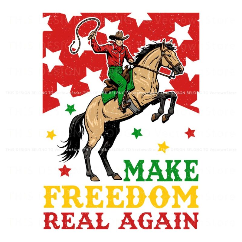 Revive Freedom Afro Cowboy Juneteenth PNG Extravaganza