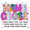Vintage Glitter Mama Goose Quote in Vibrant PNG